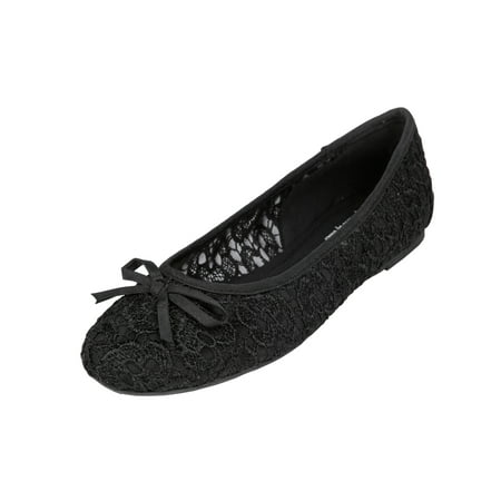 

Feversole Round Toe Lace Ballet Crochet Flats Women s Comfy Breathable Shoes