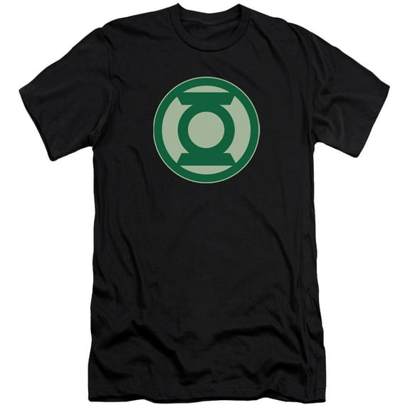 Green Lantern Green Symbol S/S Adult 30/1 T-Shirt Black