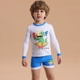thumbnail image 3 of BULLPIANO Toddler Boys Swimsuit Bathing Suits Set 2-Piece Long Sleeve Rash Guard Swimwear & Swim Trunks Set Sunsuit UPF 50+,Size 4-5 Years, 3 of 8