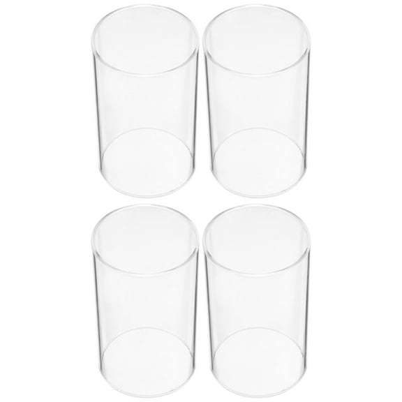 Melantax Case Pack Simple Clear Glass Candle Shades Cylindrical Windproof Candle Shades