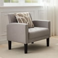 thumbnail image 2 of LAZZO Mid-Century Modern Accent Chair, Upholstered Armchair for Living Room Bedroom Office, Light Gray, 2 of 9