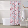thumbnail image 6 of Shower Curtain, Watercolor berry blossom blue Waterproof Fabric Plastic Shower Curtain, Drying Fast Bathroom Curtain with 9 Buttonholes, Ruffle Shower Curtain 60x72in, 6 of 8