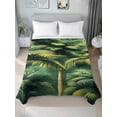 thumbnail image 2 of Queen Size Flat Sheet Only, Summer Palm Tree Soft Brushed Microfiber Bed Sheets, Nature Green Tropical Plant Leaves Hotel Quality Breathable Bedding Top Sheet, Easy Care, 90"x102", 2 of 9