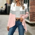 thumbnail image 2 of Jtjvou Trendy Tops Open Front Lightweight Cardigan for Women Soft Thin Cardigans Casual Loose Long Sleeve Breathable Cover Ups Dusters Plus Siz High Low Hem Pink L, 2 of 7