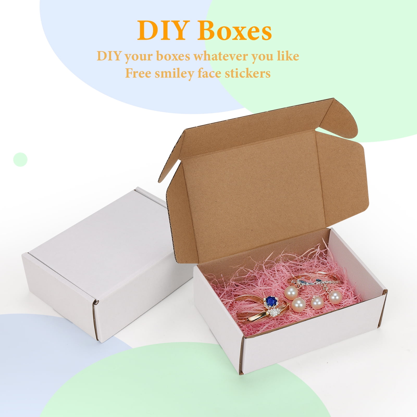 (50 pack)6x4x2 Shipping Boxes, Small Tuck-Top Corrugated Box, Mailer Box, white