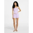 thumbnail image 2 of No Boundaries Sleep Ribbed Tank and Shorts Set, 2-Piece, Women’s XXS-3X, 2 of 5