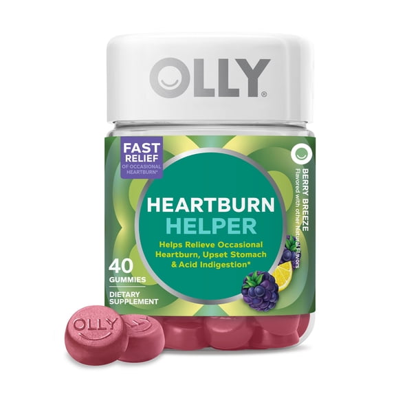 OLLY Heartburn Helper Gummy Supplement, Fast Relief of Occasional Heartburn,* 40ct