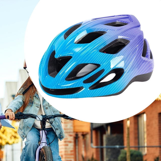 Casco de bicicleta para niños, transpirable, ajustable y ligero. Casco de ciclismo seguro. Azul púrpura