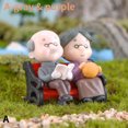 thumbnail image 5 of Mini Couple Figures Grandma Grandpa Sweety Lovers Old Couple Ornament for Fairy Garden Figurines Miniature Home Decoration (A), 5 of 7