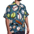 thumbnail image 2 of Baseball Men's Short Sleeve Beach Shirts, Casual Button Down Poplin Printed Summer Tops - Unisex, 2 of 6
