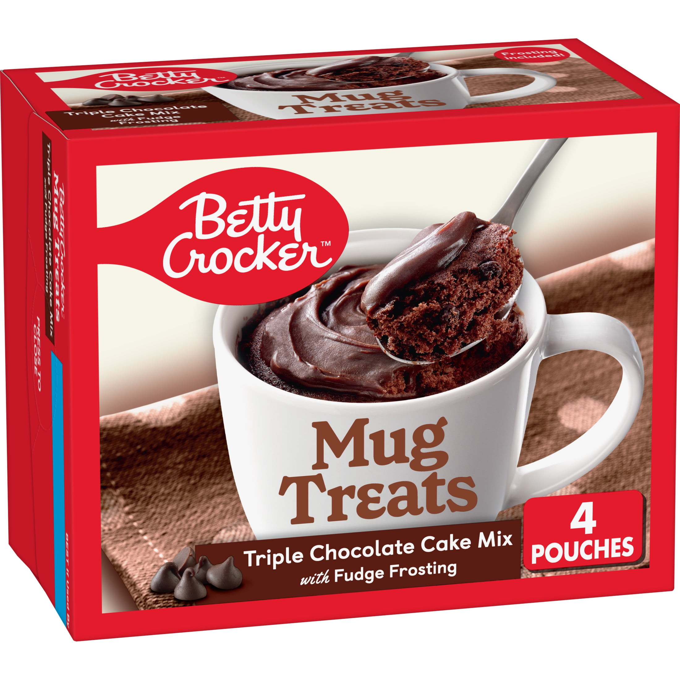 (4 pack) Betty Crocker Mug Treats Triple Chocolate Cake, 12.5 oz