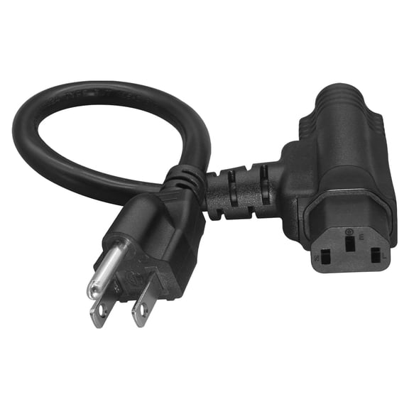Strhowill 0.32M/1FT Nema 5-15P to C13 Nema 5-15R Piggyback Power cord,American standard Plug Male to Female C13 one to two power cord,UL SJT 14AWG Replacement for Daisy Chain Pro Audio DJ etc