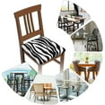 thumbnail image 6 of Seat Covers for Dining Room Chairsset of Set of 4, Black White Zebra Stripe Stretch Chair Seat Covers Cushion Slipcovers for Kitchen Office, 6 of 6