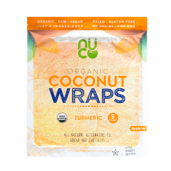 NUCO Organic Coconut Wraps - TURMERIC (5 count)