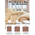 thumbnail image 5 of MorroMorn Comforter Set King Size, 4 Pieces All Season Bedding Sets, Soft Bed Set with 1 Down Alternative Duvet Insert 104×90 Inches, 2 Pillow Cases & 1 Deep Pocket Fitted Sheet (King, Cream), 5 of 6