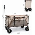 thumbnail image 2 of Whitsunday Heavy Duty Collapsible Wagon Cart, 380lb Load-Bearing Utility Wagon Cart with Big All Terrain Wheels, Folding Outdoor Wagon with Side Pocket for Beach, Camping, Outdoor Beige, 2 of 7