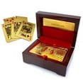 thumbnail image 1 of Gold Plated playing Cards with luxury wooden case, 1 of 2