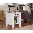thumbnail image 1 of AFI Table d'Appoint en Bois Massif avec Chargeur d'Appareils Intégré, Blanc, 1 of 10