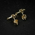 thumbnail image 3 of 14K Yellow Gold Plated 2 Ct Round Cut Lab Created Diamond Men's Cross Stud Earrings Sterling Silver, 3 of 4