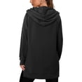 thumbnail image 4 of Puliio Side Split Hem Oversized Solid Hoodies for Women Casual Long Sleeve Pullover Hooded Sweatshirts with Kangaroo Pockets, 4 of 6