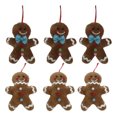 thumbnail image 3 of Fabric Hanging Gingerbread Man Ornament (Asstd) - Set of 6, 3 of 4