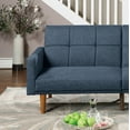 thumbnail image 4 of New Transitional Look Living Room Sofa Couch Convertible Bed Navy Polyfiber 1pc Tufted Sofa Cushion Wooden Legs, 4 of 11