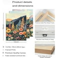thumbnail image 3 of Framed Mountain Wildflower Wall Art Set of 3 Colorful Floral Landscape Canvas Prints with Daisy and Sunset Boho Botanical Nature Wall Decor for Living Room Bedroom Rustic Farmhouse12x16in, 3 of 7