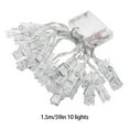 thumbnail image 3 of 10 Led Photo Clip Light String, 1.5M Length 10 Lights, Battery-Operated Constant On For Hanging Picture Cards Artwork Indoor Outdoor Courtyard Decoration, 3 of 4
