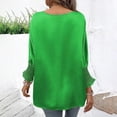 thumbnail image 4 of Plebaso Hauts Décontractés pour Femmes Manches 3/4 Col Rond Chemises Habillées Couleur Unie Blouses Amples Printemps Été 2025, 4 of 7