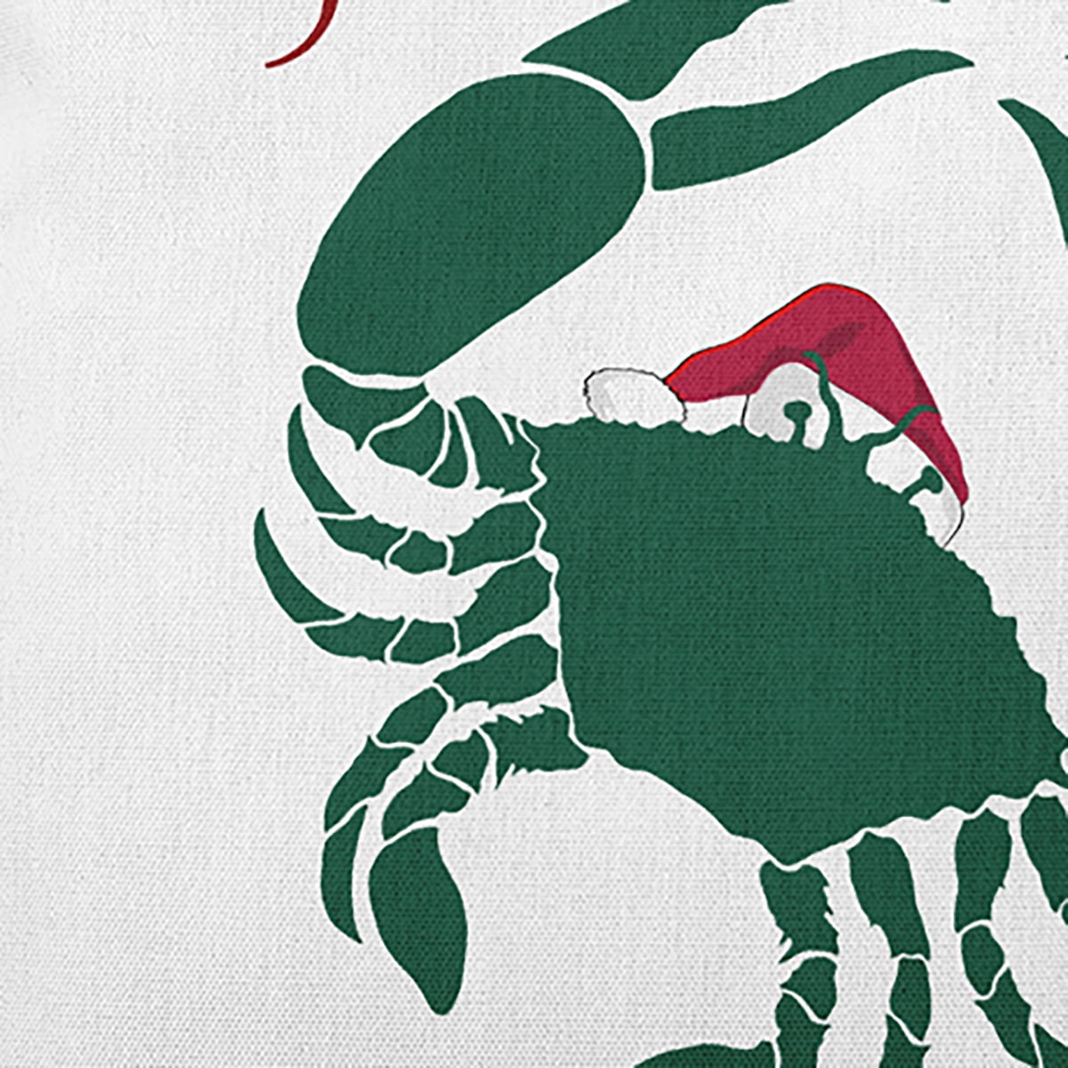 18" x 18" Simply Daisy Santa Claws Crab Polyester Accent Pillow, Forest Green Qty 1