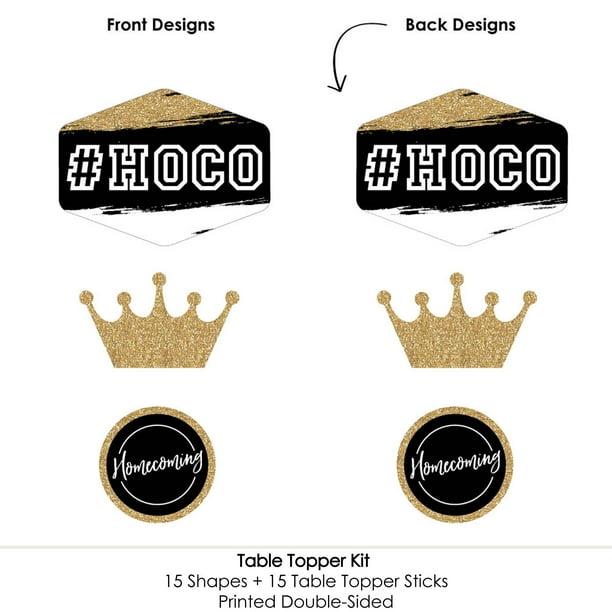 Big Dot Of Happiness HOCO Dance Table Toppers - Set Of 15 Homecoming Centerpiece Sticks & Photo Booth Props