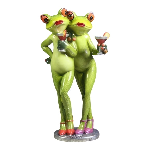 FC Design 7.25"H Frog Ladies with Cocktails Figurine Statue Sculpture Ornament Decoration Home/Room Decor and Unique Gift Ideas for Housewarming, Holidays and Birthdays