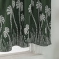 thumbnail image 3 of Cortina de ventana con bordado de flores, cenefa de cortina de voile de encaje bordado para ventana Verde_74x61cm, 3 of 8