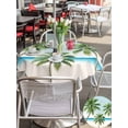 thumbnail image 5 of Outdoor Tablecloth with Umbrella Hole for Patio/Picnic/Party/Camping, Green Palm Trees Seaside Waterproof Table Cloth Round Cover Washable, Tropical Tree Summer Botanical Coastal (Dia 60"), 5 of 9