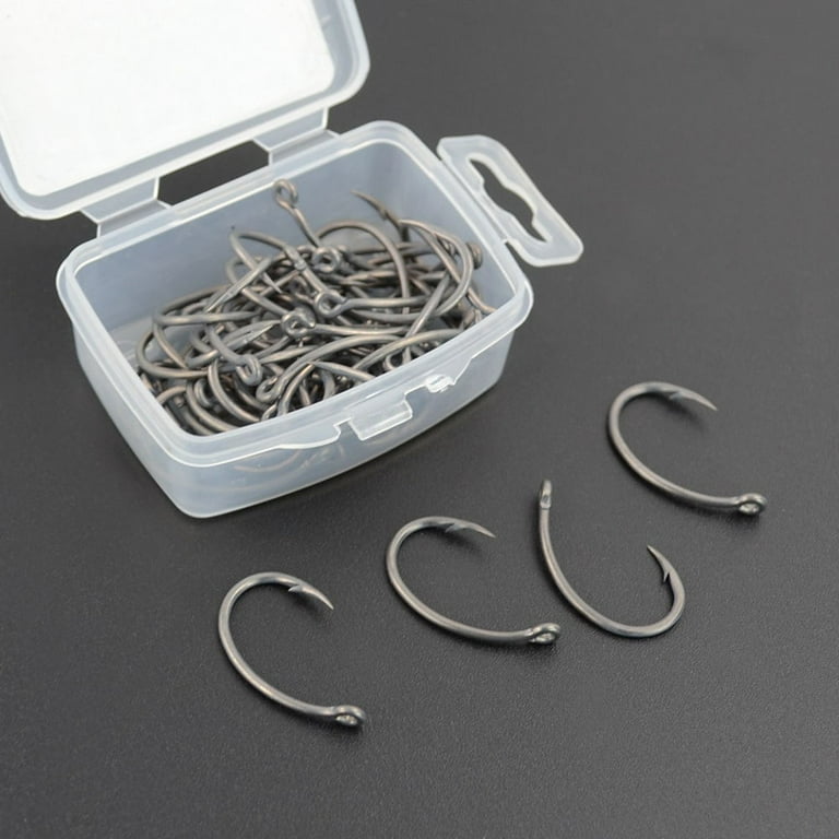 50x Curve Shank Professional Series Carp Hooks Hair Rigs Portable Tackle Tools, 10#