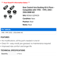 thumbnail image 2 of Rear Control Arm Bushing Kit 6 Piece - Compatible with 1998 - 1999, 2002 - 2006 BMW M3 2003 2004 2005, 2 of 2
