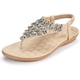 thumbnail image 1 of Sandalias de verano para mujer, chanclas casuales y cómodas, zapatos de playa con tiras en T al tobillo, sandalias planas elásticas para mujer, 1 of 7