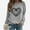 Gray, variant on Womens Valentines Day Blouses Girl Friend Valentines Gift Casual Long Sleeve Scoop Neck Tops Cute Heart Print Tops Trendy Festival Clothes 2025 Black XL