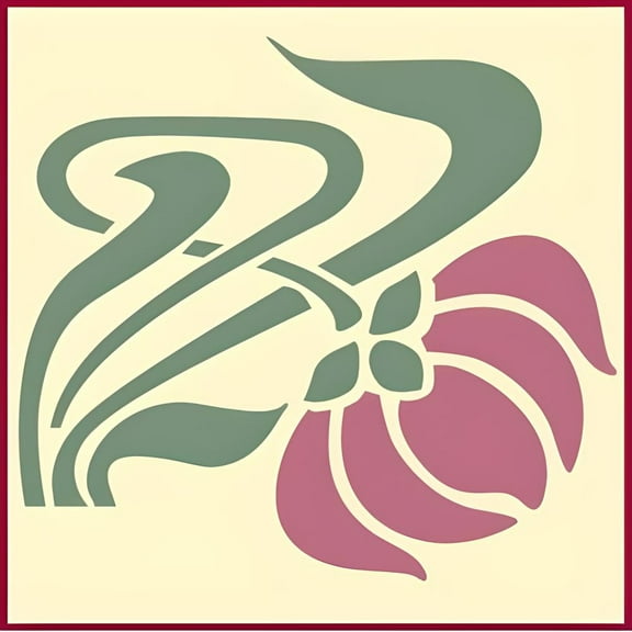 Art Nouveau 5 Stencil - International style decorative art architecture Jugendstil Stile Liberty Modern Style reusable Mylar painting template - The Artful Stencil