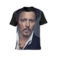 thumbnail image 3 of Johnny Depp Shirts Men's Short Sleeve Printed T-Shirt Graphic Comfortable Tee Tops Summer Blouse L, 3 of 5
