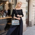 thumbnail image 5 of FORMRS Women Crossbody Purse with Chain Strap Vegan Leather Shoulder Handbag, Blue Checkered Daisy, 5 of 7