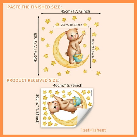 

Bear Night Light Star Children s Room Kindergarten Home Night Light Adhesive