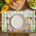 thumbnail image 4 of Easter Bunny Gnomes Placemats Set of 4, Spring Easter Eggs Floral Sage Green Plaid Placemats for Dining Table, Place Mats for Kitchen Tabletop, Waterproof Wipeable Dining Table Mats Set, 4 of 9