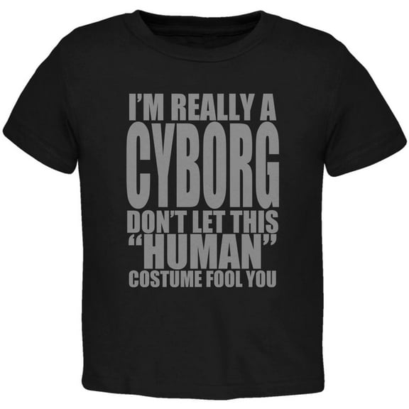 Halloween Human Cyborg Costume Toddler T Shirt Black 4T