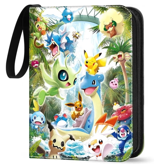 KENDINHF Trading Card Collection Book Portable Premium PU Leather 400 Pocket Green 24 x 18 cm