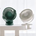 thumbnail image 4 of Ounissouiy Ventilador de viento de ciclo de verano portátil Ventilador de enfriamiento giratorio de viento de cuatro engranajes Ventilador recargable Electrodomésticos Blanco Ounissouiy HA026436-01, 4 of 6