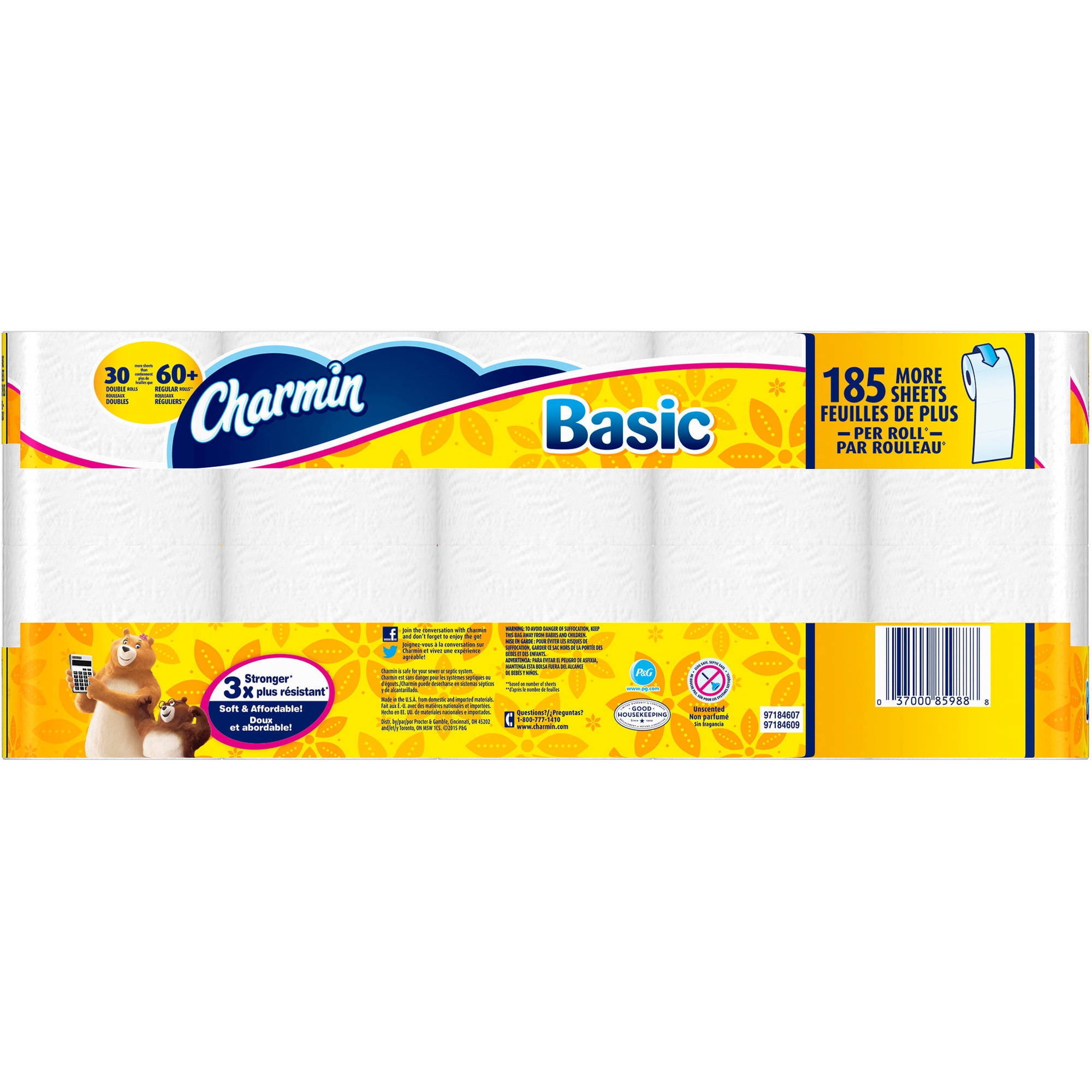 Charmin Basic Toilet Paper Double Rolls, 264 sheets, 30 rolls ... Charmin Basic Toilet Paper Double Rolls, 264 sheets, 30 rolls ...