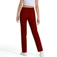 thumbnail image 4 of Girl Uniform Pants Skinny Fit Stretch Pants with Pockets Straight Pants Pants Back to School Clothes for Teen Girls Kids Girls Pants Size 11-12 Years, 4 of 7