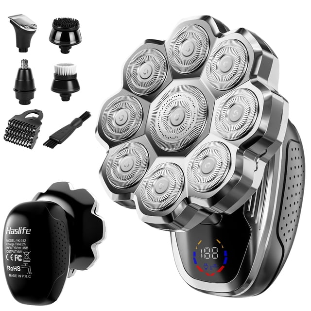 Maquinilla de afeitar eléctrica Haslife 9D con cabezal flotante para hombre húmedo y seco