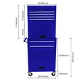 thumbnail image 4 of Seizeen Rolling Tool Box W/Wheels, 3-IN-1 Metal 6-Drawer Tool Chest Garage Storage Cabinet, Tool Chest Organizer with Handle for Workshop Home, Blue, 4 of 12